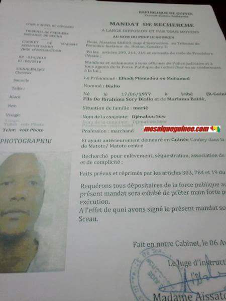 Assassinat d’El hadji Doura: le cerveau El hadji Mamadou  Diallo  arrêté en Guinée Bissau.